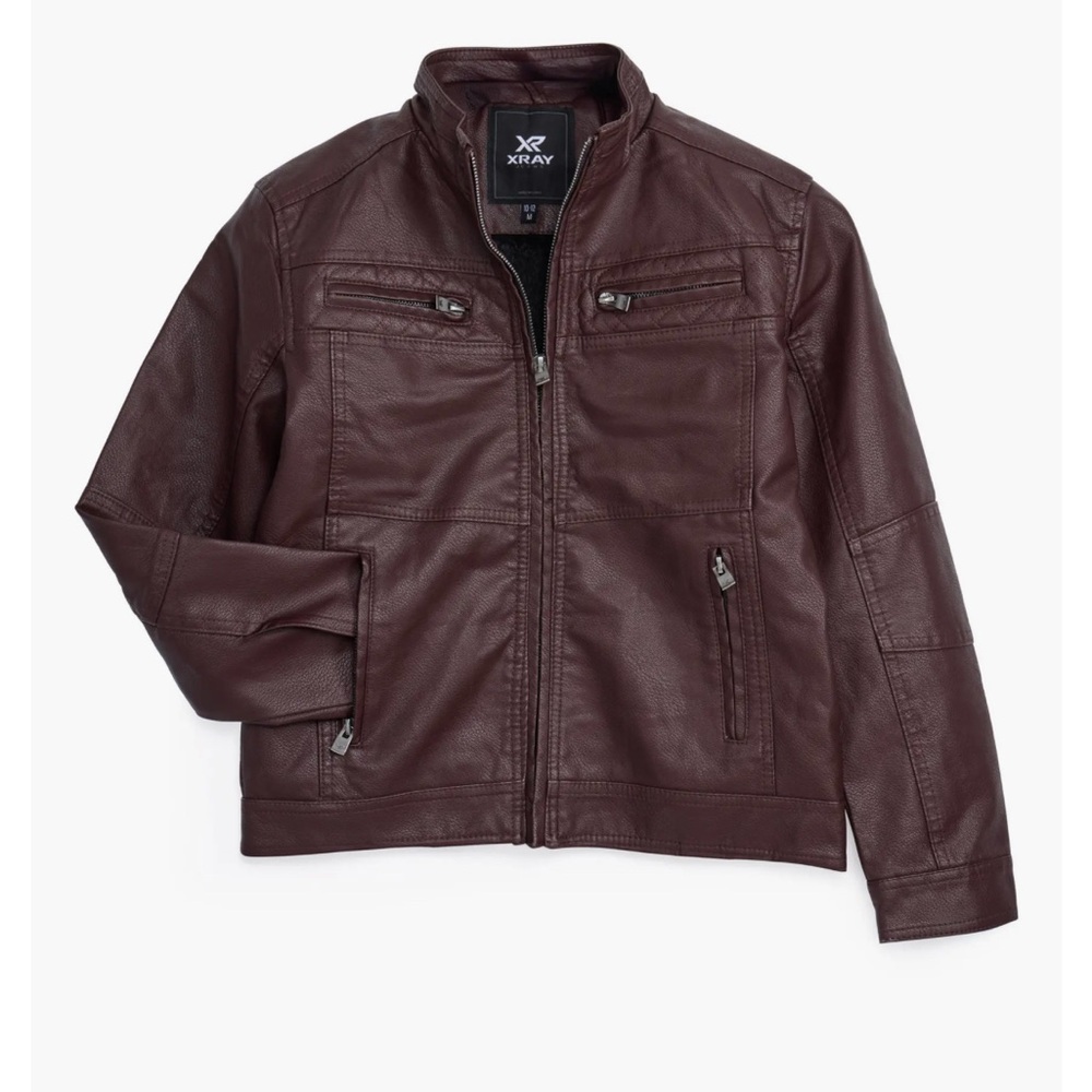 Men's Dark Brown Leather Bomber Jacket size 18-20 XL